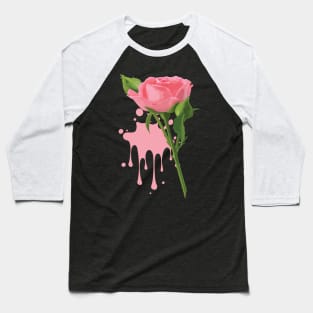 Pink Rose Baseball T-Shirt